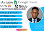 build airtable crm, convert googlesheet to glide database, softr webapp